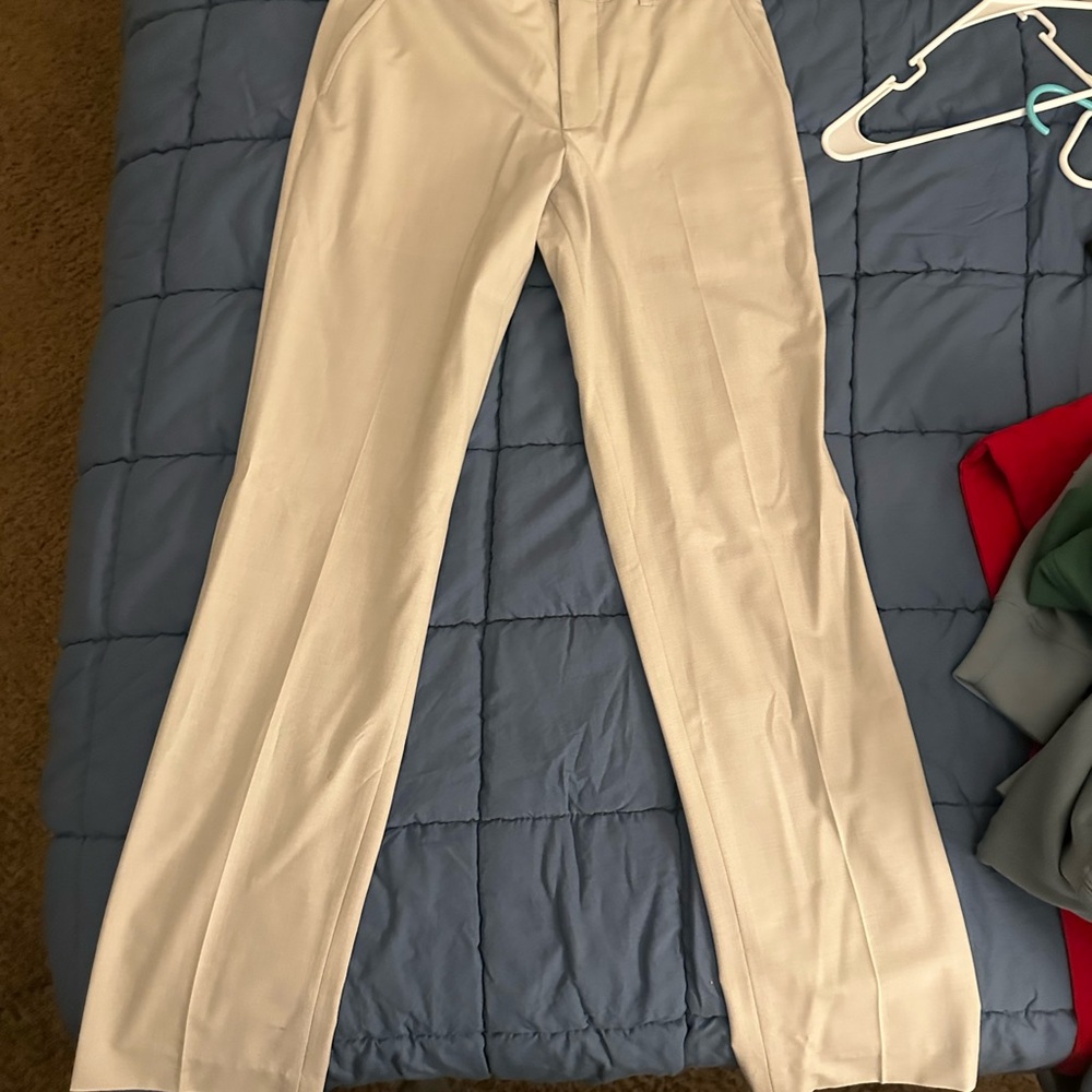 JF J.Ferrar Men's Elegant Cream Dress Pants